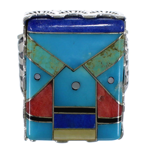 Multicolor And Sterling Silver Southwest Ring Size 5-1/4 YX76188